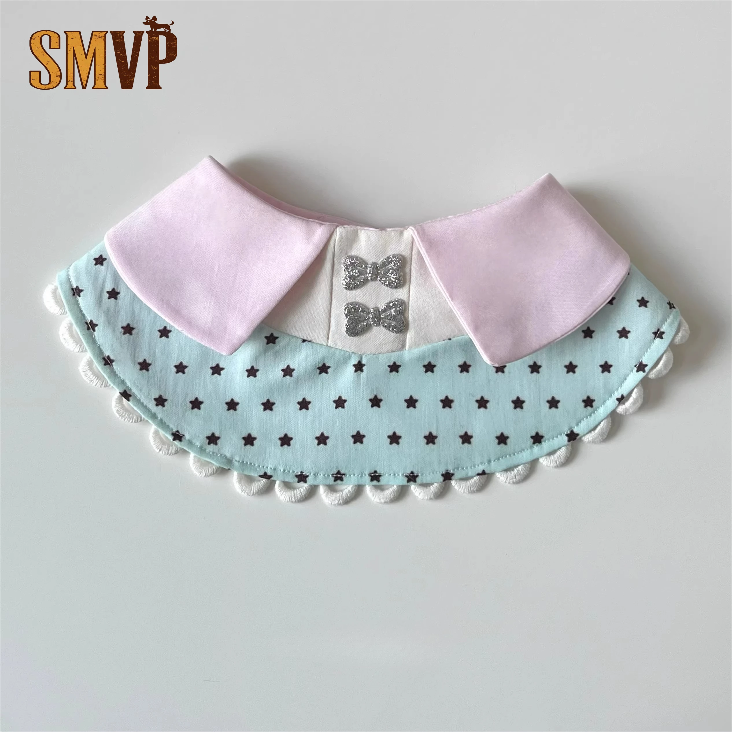 

Original Design Mint Green Stars Embellish Summer Refreshing Atmosphere Pet Kitten Puppy Bib Cloak Scarf