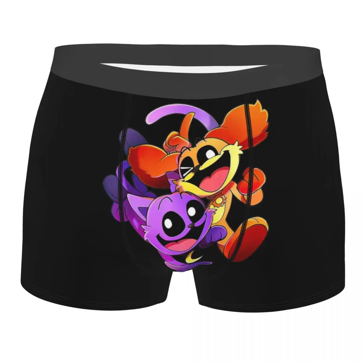 Men Vintage Angry Catnap And Dogday Boxer Briefs Shorts Panties Polyester Underwear Homme Novelty Underpants