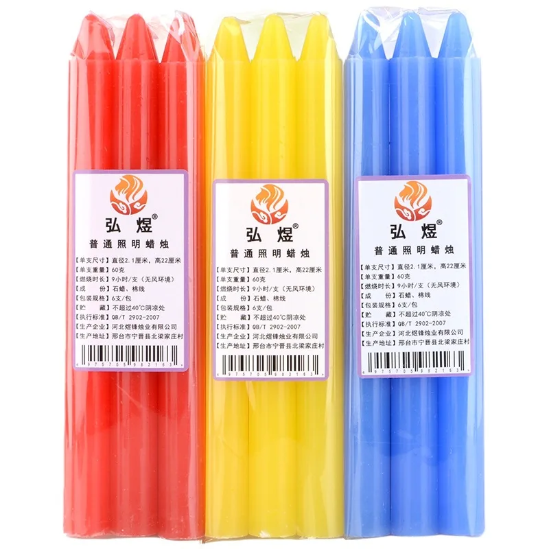 6pc/pack 2.1x22cm Power-off Lighting Candles, Colorful Long Poles, Smokeless Odorless Decorative  Romantic Dinner Ornaments