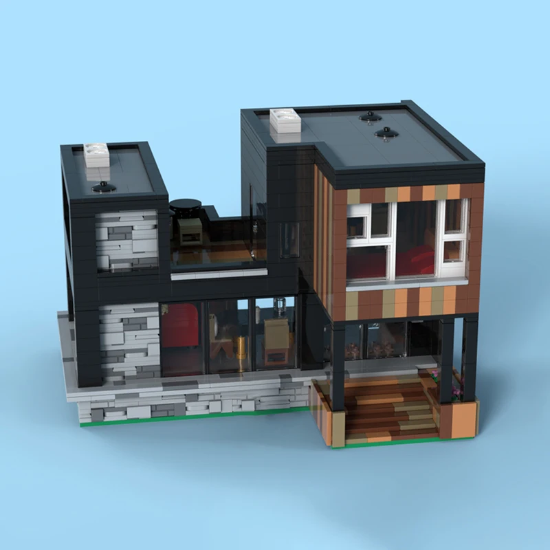 Moderne Häuser neue Moc Bausteine Modernes Haus Technologie Modulare Ziegel Modell Geschenke Weihnachten Spielzeug DIY Sets Montage!