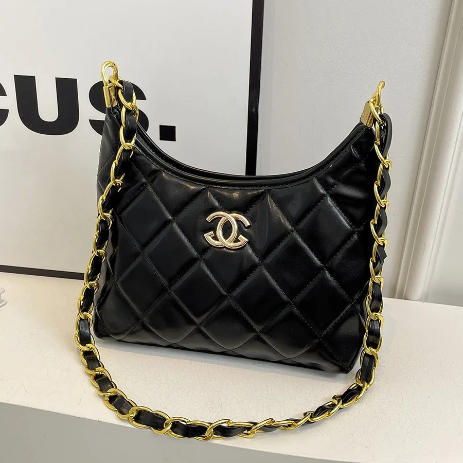 

Осенне-зимняя стеганая сумка на цепочке, роскошная женская сумка через плечо на молнии, классический кошелек на плечо, элегантная и практичная для ежедневного использования