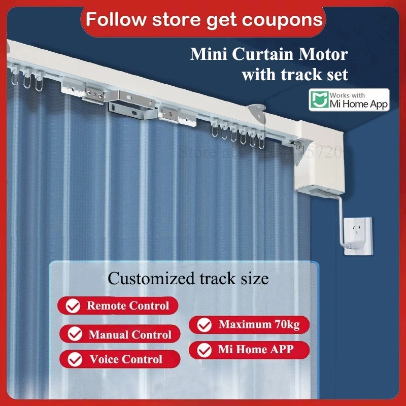 

Dooya DT98 Mini Curtain Motor Track Bluetooth Mesh Control for inclined Window Eaves Customizable Electric Rail For Xiaomi Home