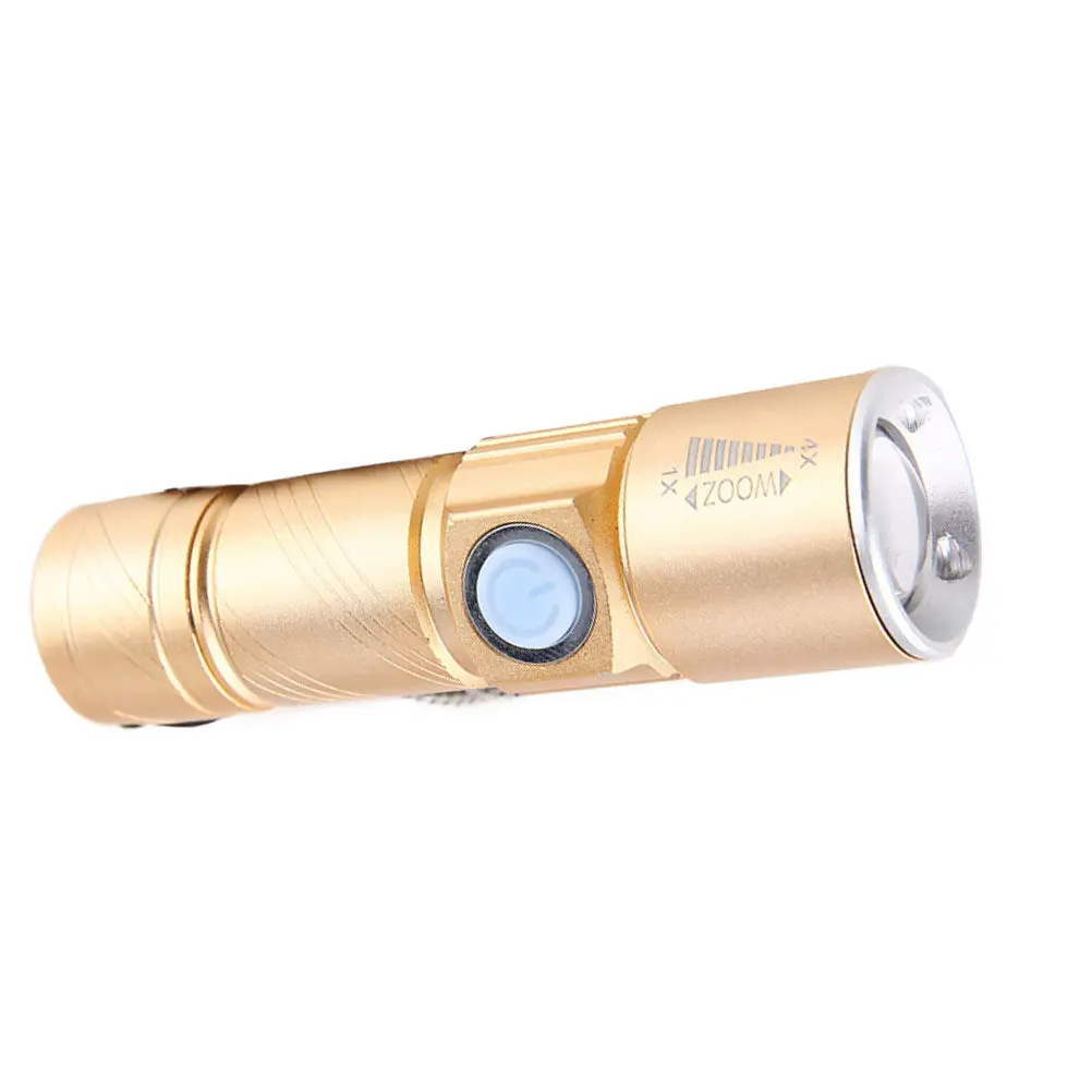 

Mini Aluminum Alloy Strong Light Flashlight USB Rechargeable Portable Torch Ultra Bright Zoom Compact Long-Range Camping Hiking