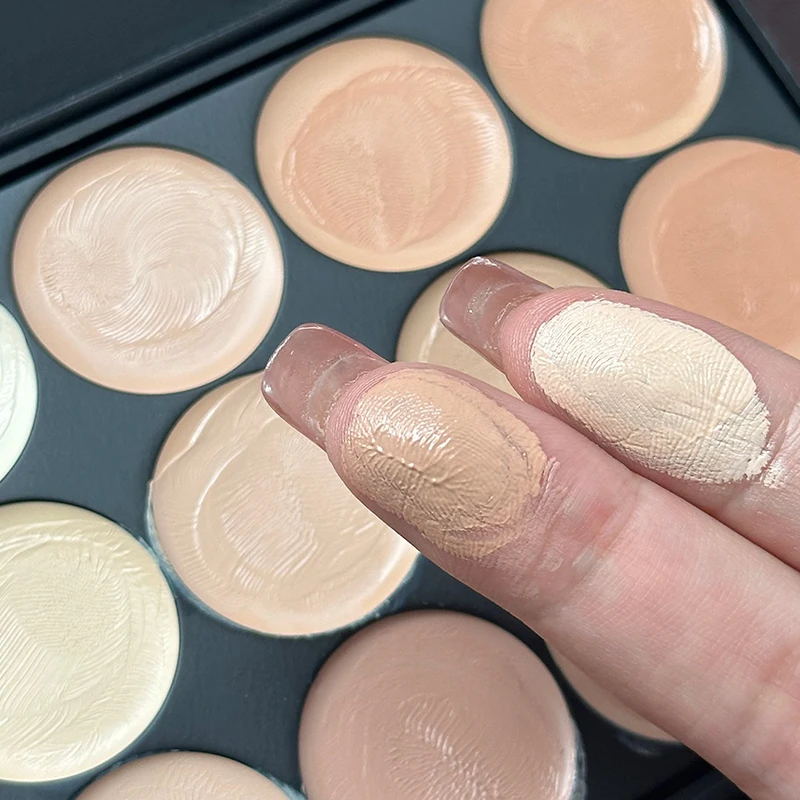 15 色のフェイス コンシーラー クリーム コンター パレット メイクアップ、フル カバレッジ コンシーラー マキラージェ、すべての肌タイプ用のファンデーション コンシーラー