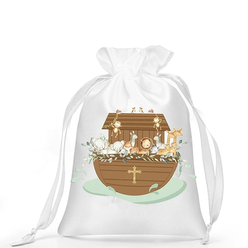 20pcs Noah's Ark Animals cross gift bags Christian Boy Girl 1st first Birthday party baby shower Baptism Christening decoration