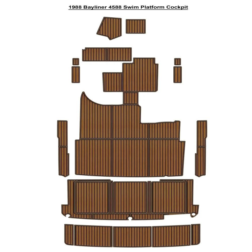 

1988 Bayliner 4588 Swim Platform Cockpit Pad Boat EVA Teak Deck Floor Mat SeaDek MarineMat Style Self Adhesive