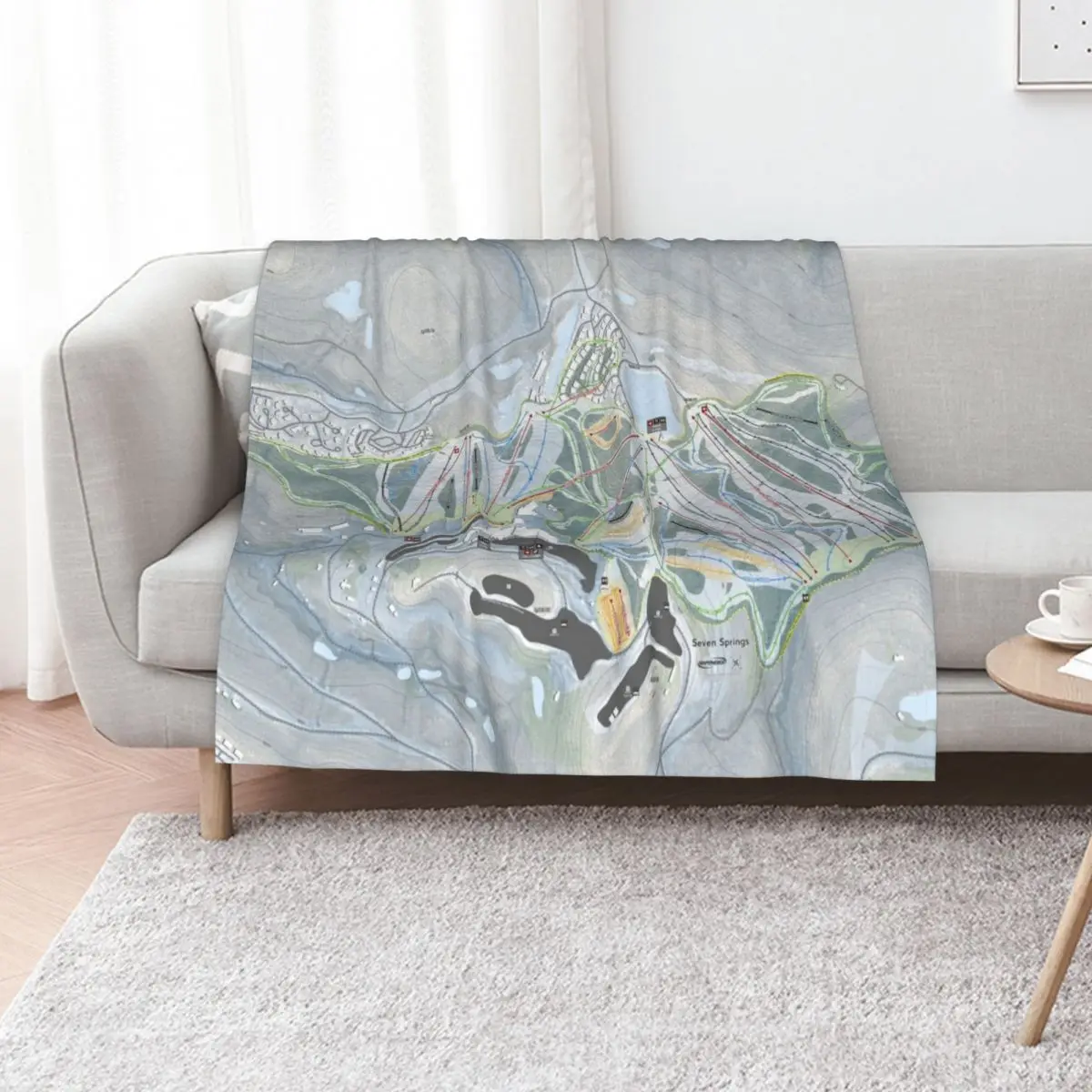 Seven Springs Resort Trail Map Throw Blanket Kid'S Comforter christmas gifts blankets ands Softest Sofa Throw Blankets