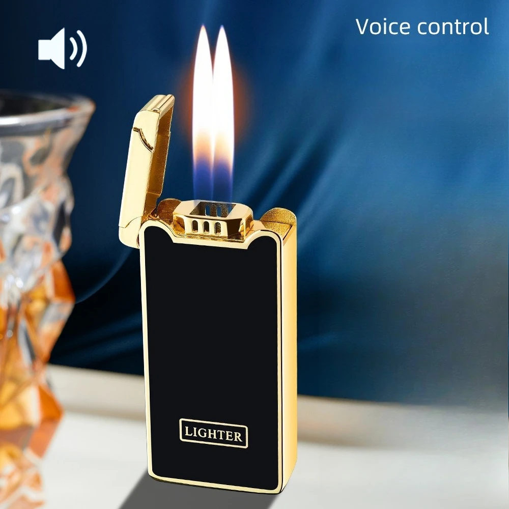 Smart Airflow Induction Lighter,Blow-to-Ignite Gas-Electric Dual-Use Lighter,Viral TikTok Style,Luxury Gift for Men