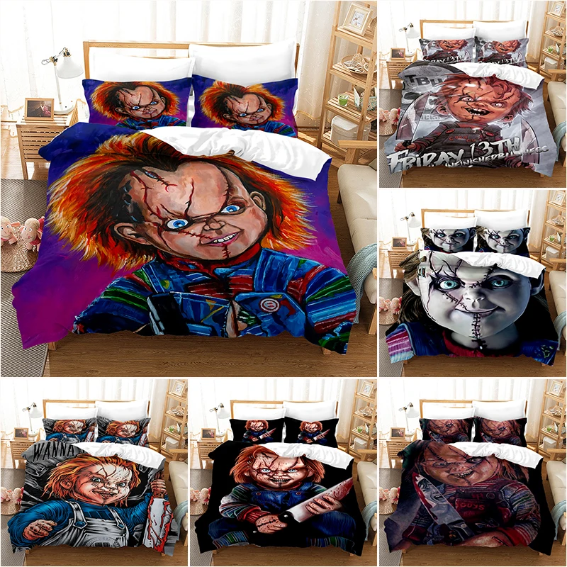 3D Digital Friday The 13th Pattern Horror Printed Duvet Cover with Pillow Cover Bedding Set  Bed Set for Bedroom Decor