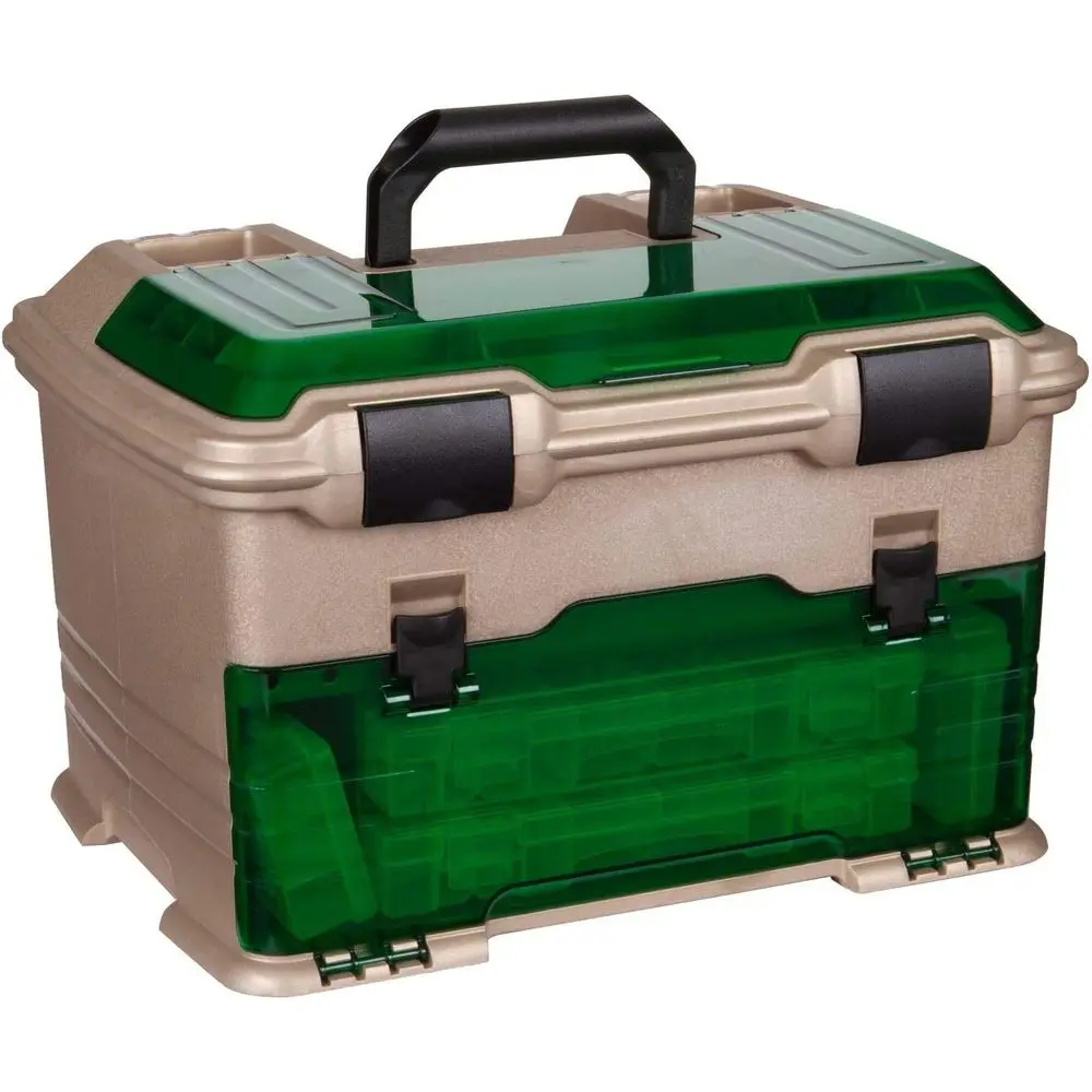 

Fishing Tackle Box Organizer with 5 Compartments, Green and Gold