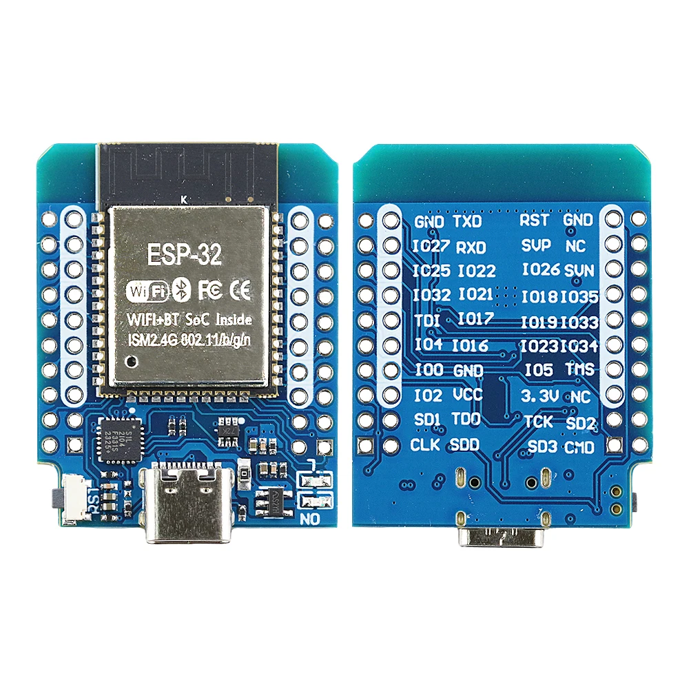 Carte de développement technique WiFi pour Internet des objets, D1, MINI, ESP32, BT, CP2102, CH9import F, série 40 broches, USB, Micro Type-C