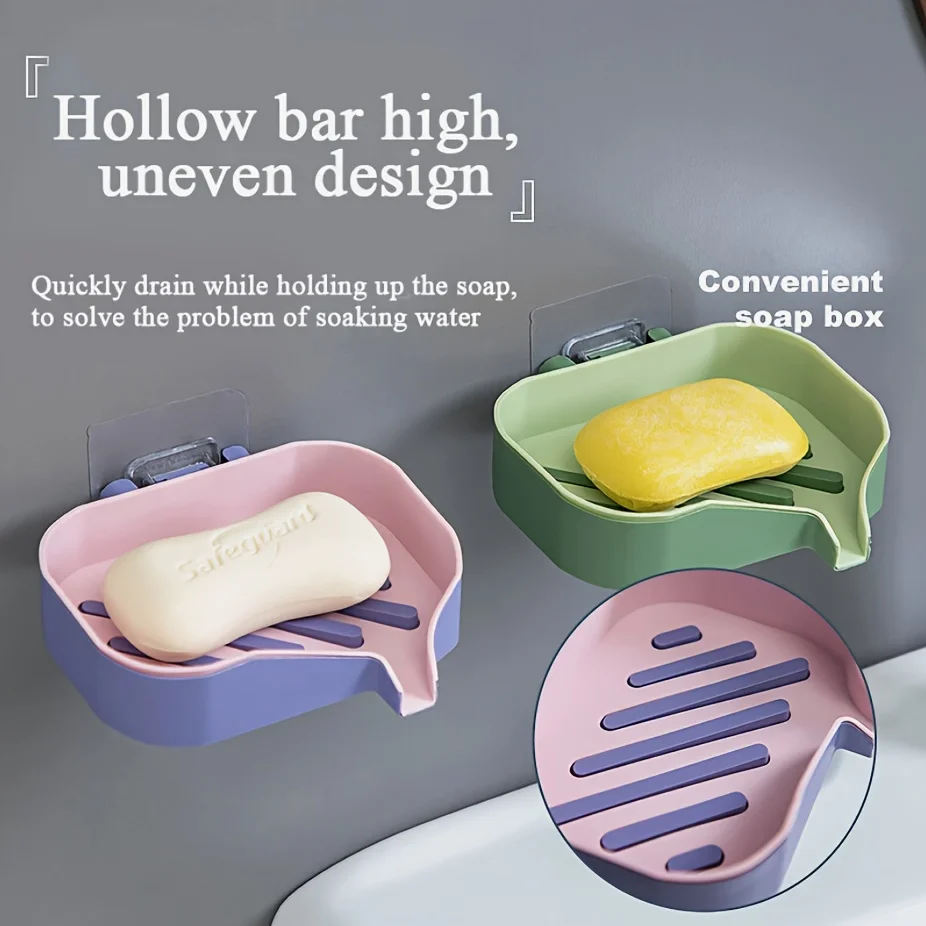 1pc Soap Box Dual-Color Stackable Soap Boxes, Space-Saving And Water-Resistant Hanging Soap Trays, Washable Soap Dish Rack