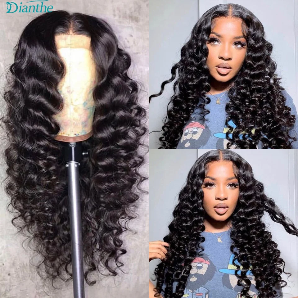 

13x6 Lace Front Human Hair Wigs Brazilian Loose Deep Wave Wig 13x4 Transparent Lace Frontral Human Hair Wigs For Women Dianthe