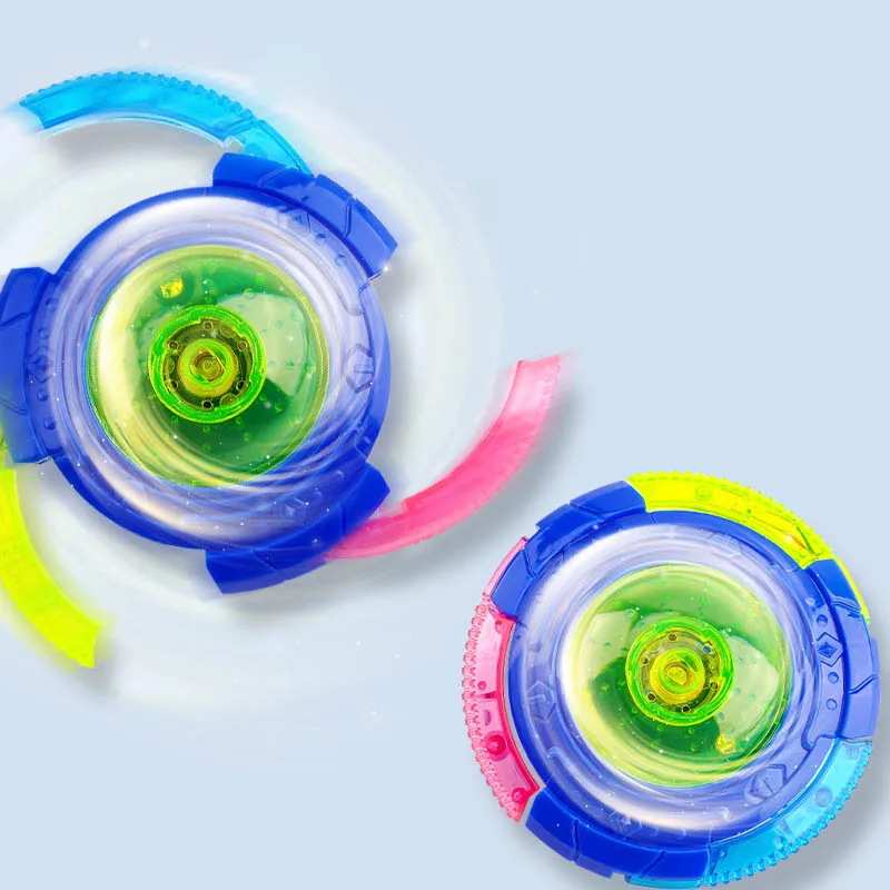 UFO Knipperende Vleugel Tol Kids Gyro Light Up Toy Kids LED Muziek Gyroscoop Launcher Roterend Speelgoed Leuke Verjaardagsfeestje Gunsten