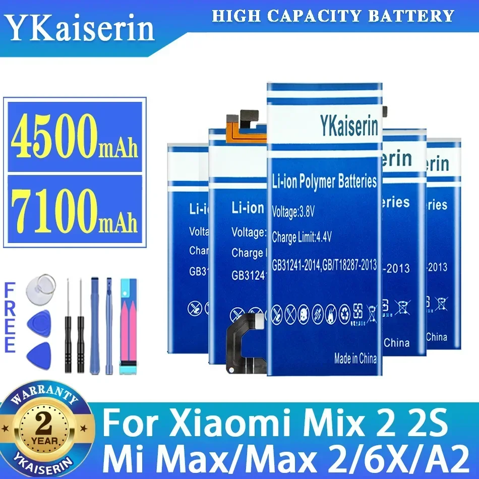 

Аккумулятор YKaiserin BN36 BM50 BM49 BM3B для Xiaomi Mi 6X Max Mix 2 A2 MAX 2 для Xiaomi MIX 2 2S Batterij + бесплатные инструменты