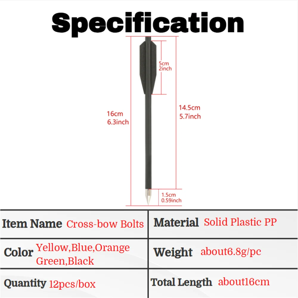 ‌ 12 шт. 6,3 дюйма, охотничья стрела для стрельбы из лука, пластиковые мини-стрелы диаметром 6,2 мм для уличной стрельбы по мишеням, аксессуары для лука и стрел ‌