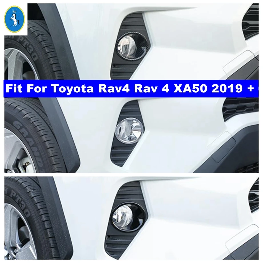 

Car Accessories Front Bumper Fog Lights Lamps Eyebrow Decor Cover Trim For TOYOTA RAV4 RAV 4 XA50 2019 - 2022 Carbon Fiber Look