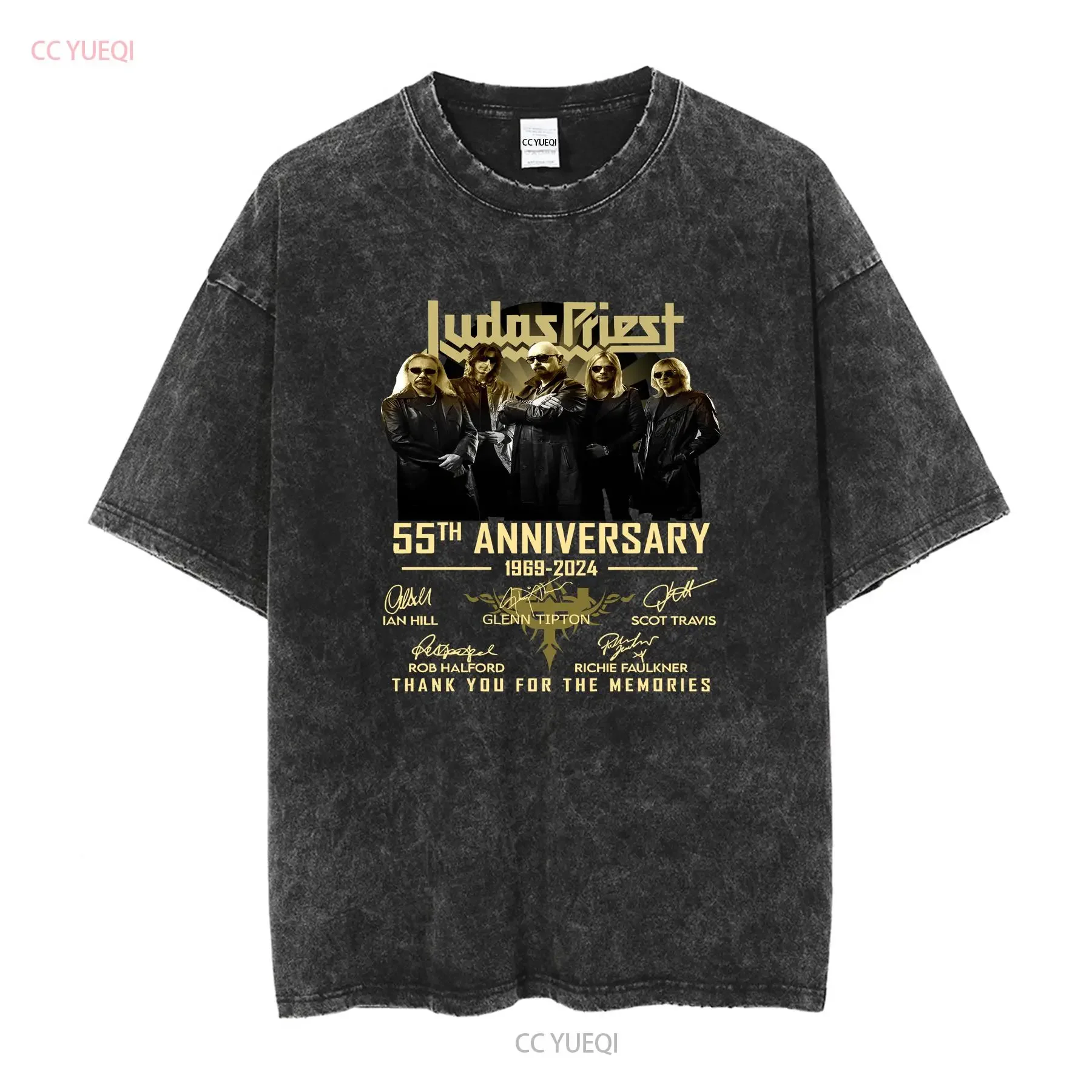 Judas Priest 55th anniversary 1969 2024 thank you for the memories t shirt long or short sleeves vintage Washed graphic