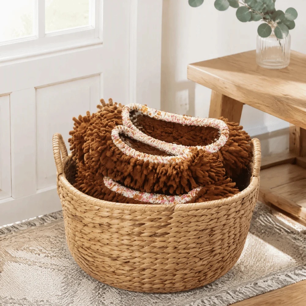 Convenient Brown Cleaning Mop Slippers Chenille 25*11cm Floor Mop Slippers Removable Shoe Covers Home Cleaning