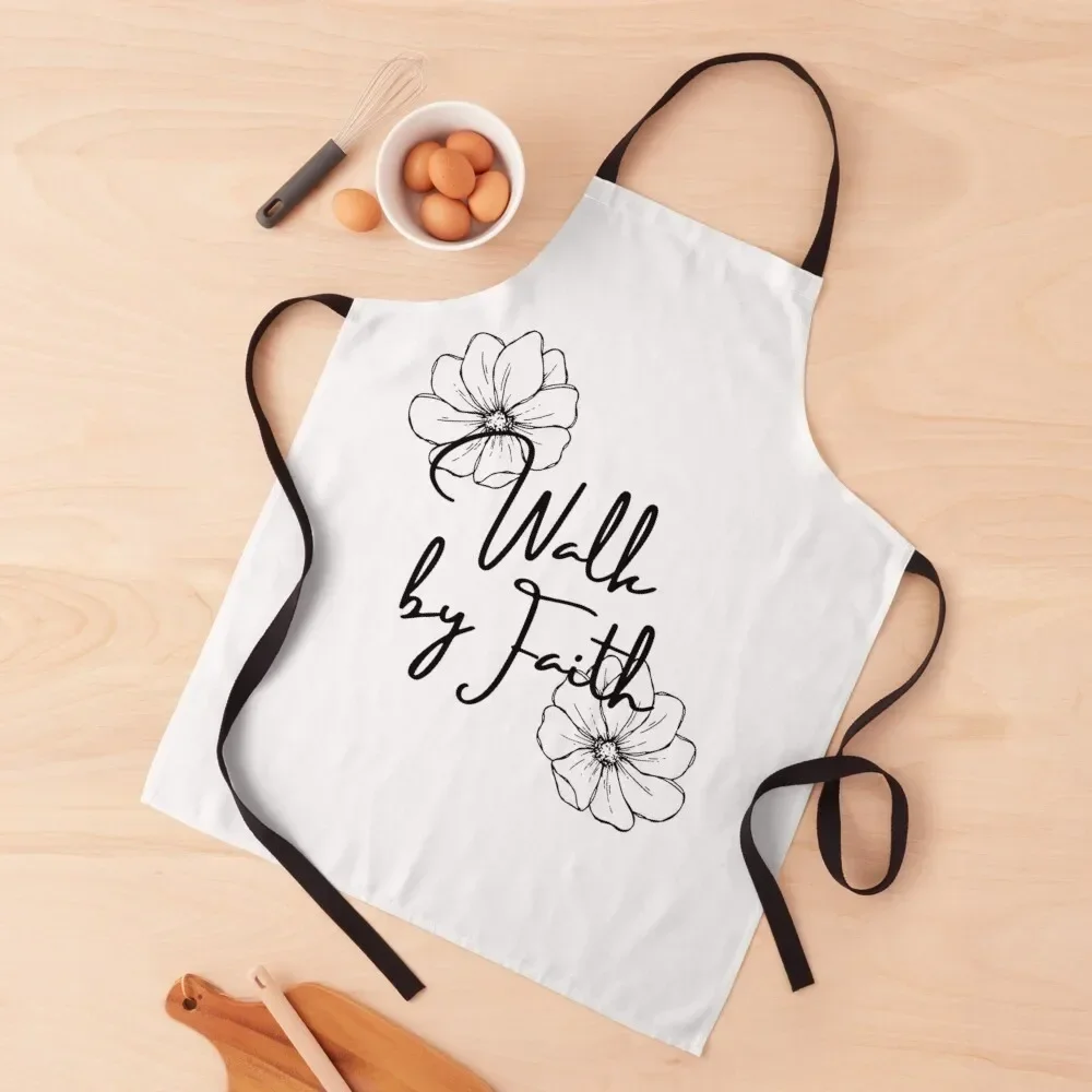 

Walk by Faith Apron Customizable Utensils For Kitchen Kitchen Items For Home chef costume Apron