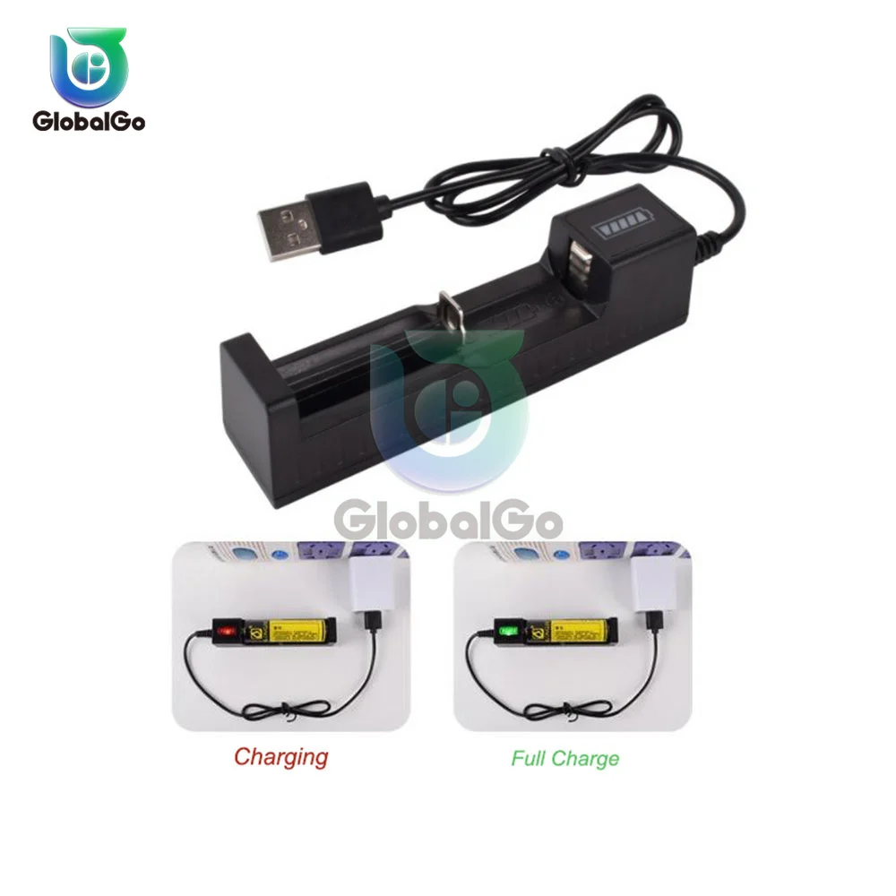 Adattatore per caricabatterie USB universale a 1 Slot per batteria LED Smart Chargering per batterie ricaricabili li-ion 18650 26650 14500 caricabatterie