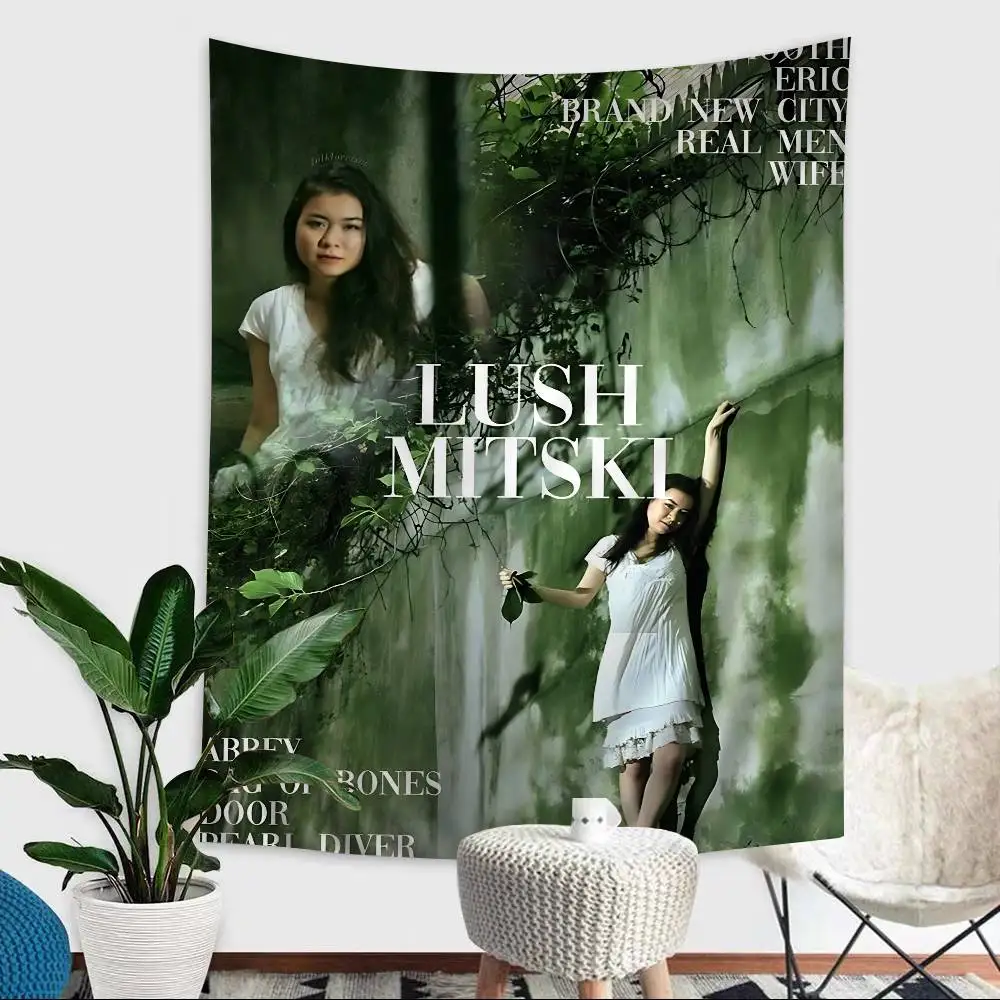 Singer M-Mitski Printed Large Wall Tapestry Art Science Fiction Room Home Decor Decor Blanket