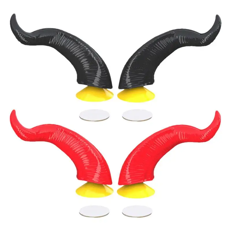 

2Pcs Helmet Devil Horn Decoration Stick On Motorcycle Motorcycle Hobby Decorations Small Devil Horns For Helmets Decoration