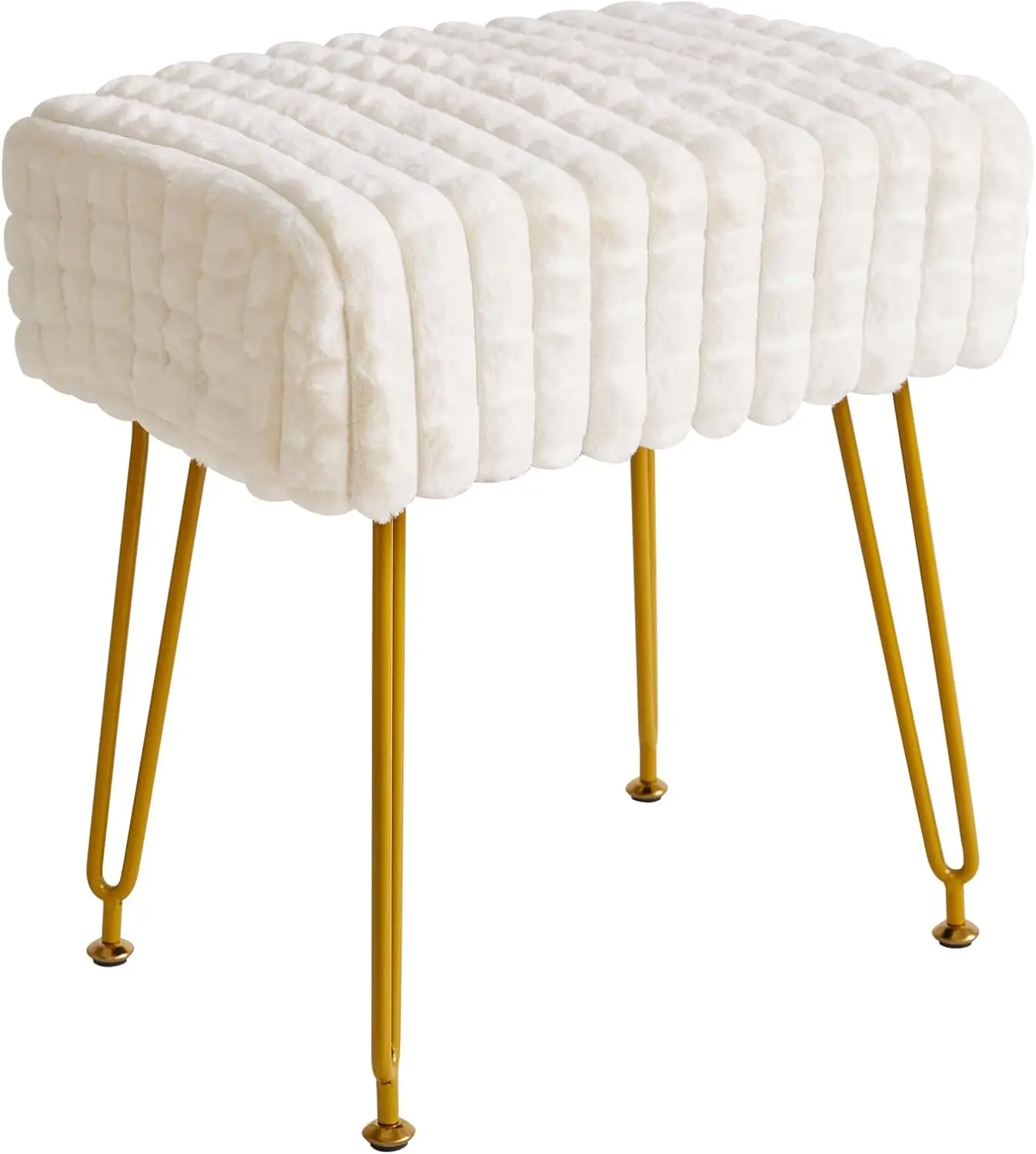 

Footrest Stool Ottoman, Makeup Vanity Stool Side Table, Velvet Dressing Table Seat, Footstool Chair, Golden S