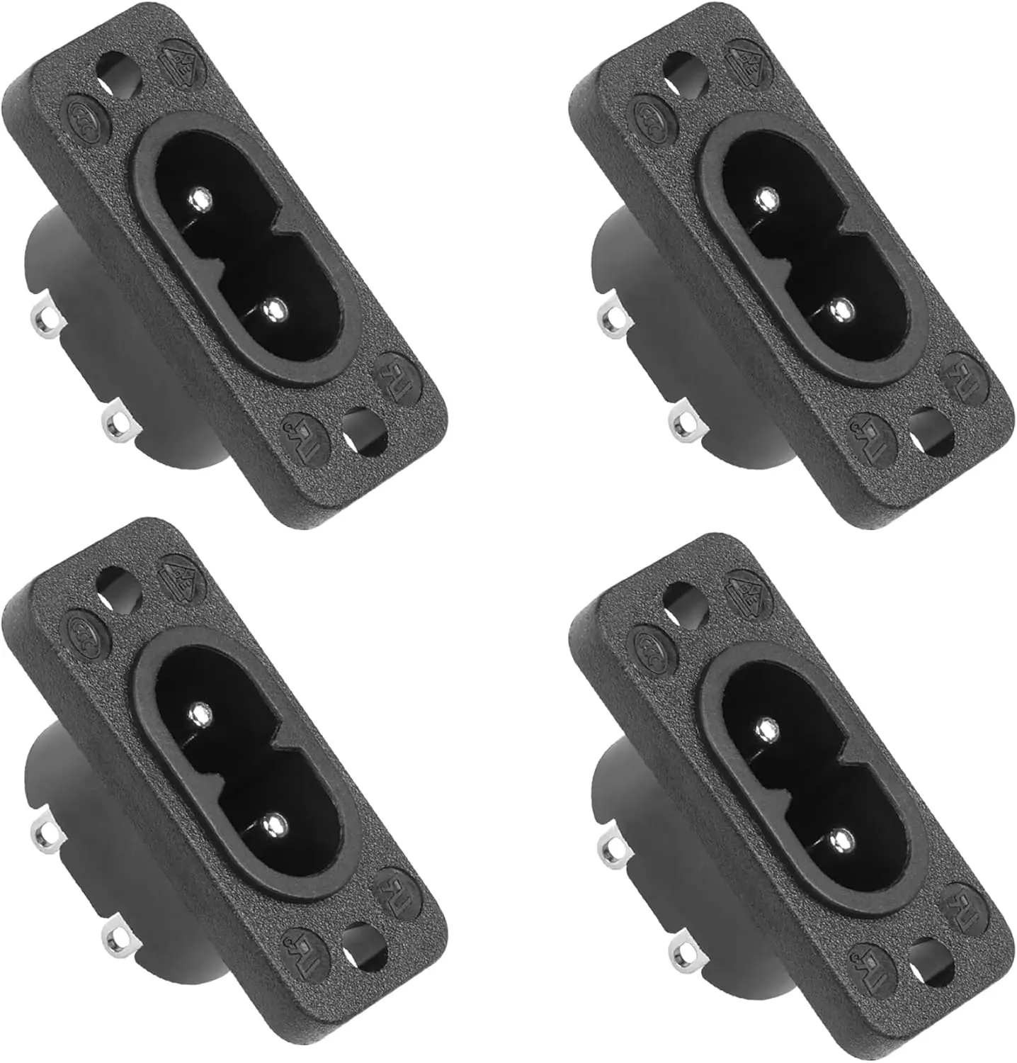 C8 Panel Mount Plug C7 Repair Plug IEC Inlet Module Power Connector Socket Straight 230V - 250V AC 2.5A Device Plug Socket