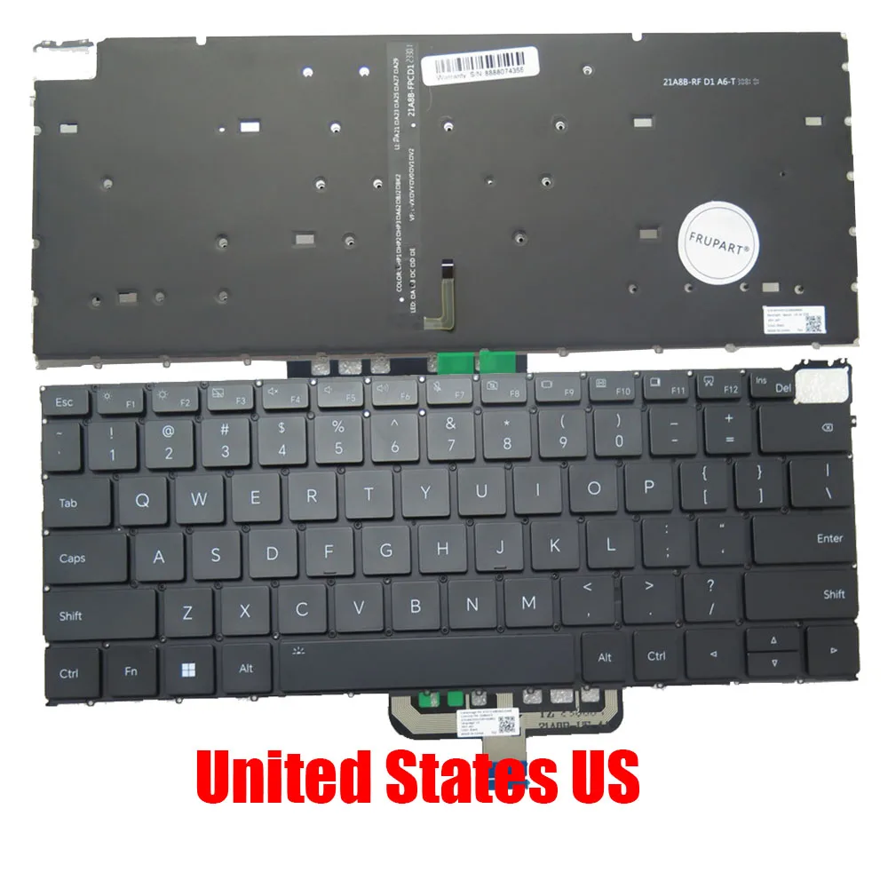 

Клавиатура для ноутбука Honor MagicBook X14 GLO-N56 GLO-N76, черная, США/США, Великобритания, с подсветкой