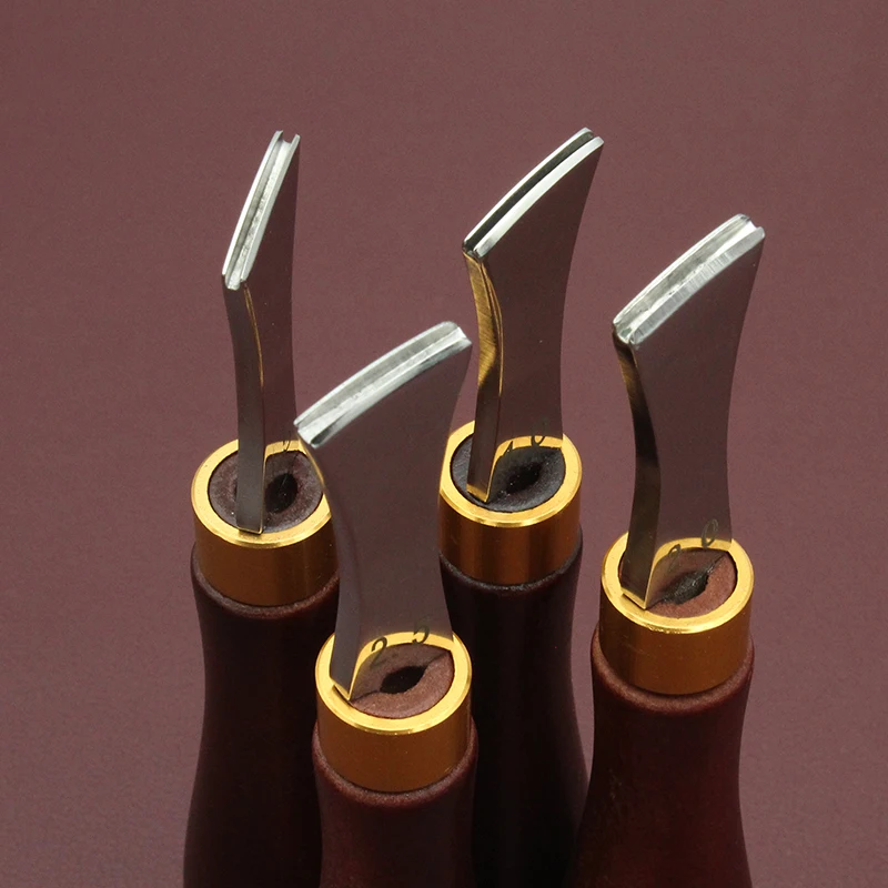 Leather Edge Creaser Arch Pressure Embedding Thread Edge Sector Crimping Scalloped Crimper Wood Leather Press Mashine Craft Tool