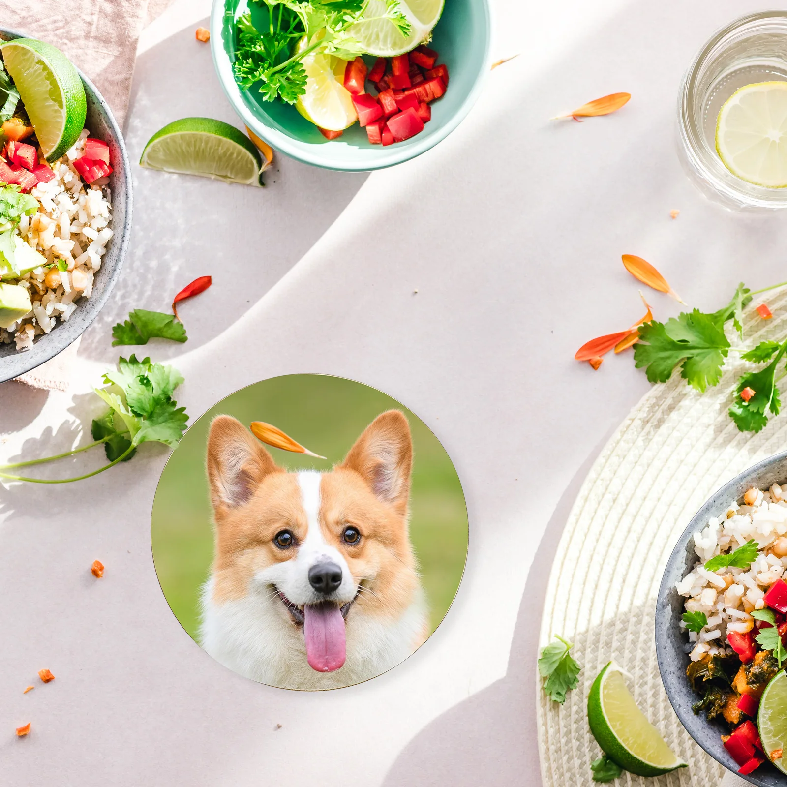 

12pcs Heat Transfer Sublimation Coasters Blank Cup Pads Diy Printable Mdf Wood Mat For Home Kitchen Decor Protection