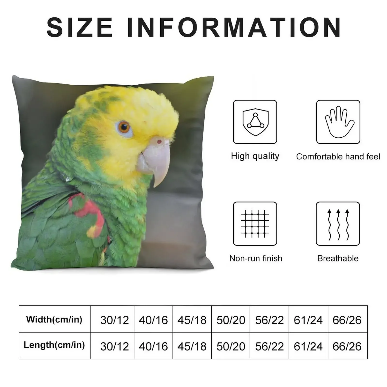 Double Yellow Headed Amazon Parrot Throw Pillow Decorative pillow case Marble Cushion Cover covers for pillows pillow