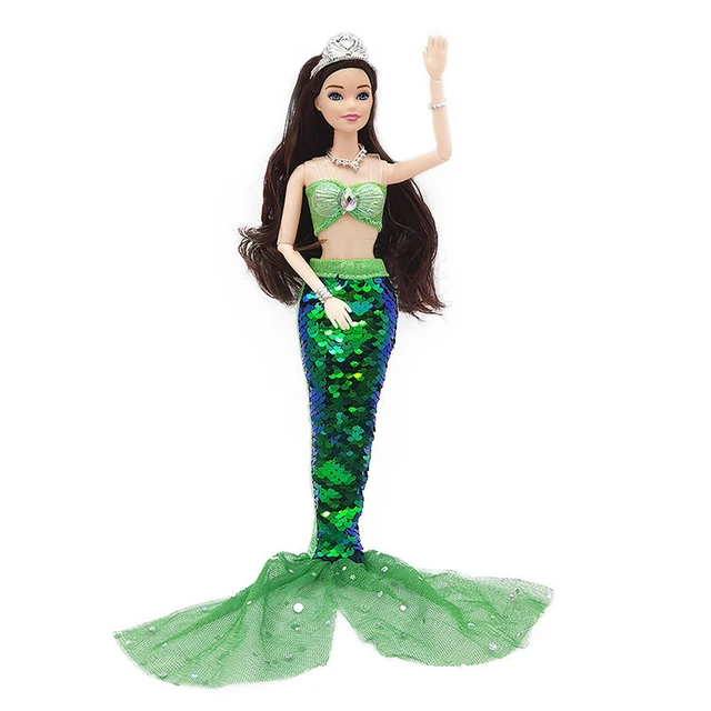 11 Inch Mermaid Doll Full Set Multi Joints Movable 30cm Height Doll with  Sequin Skirt Suit Girls Dress Up Toys - AliExpress 26