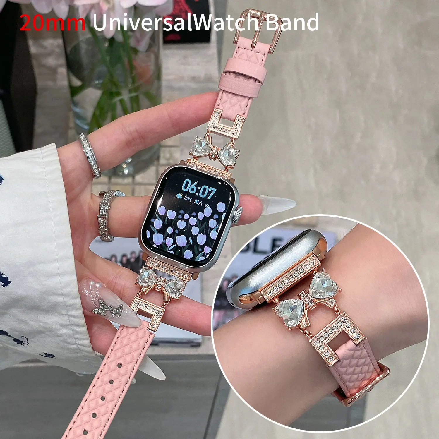 

Fashionable Shining Strap Universal 20mm and Suitable for Samsung Galaxy Watch645pro 6 Classic 43mm 47mm/42mm/Active 2/3 Watch