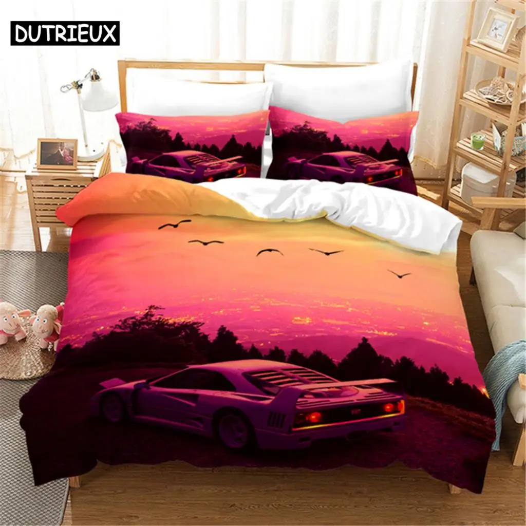 

Sports Car Duvet Cover Set Luxury High Quality 3D Printed Bedding 2/3pcs Double Queen King Bedclothes Adults Boys Home Textile