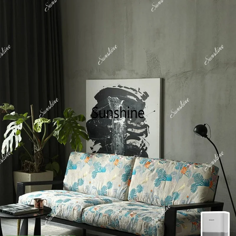 Nordic cast iron light vintage brass leg embroidery fabric down soft-wrapped solid wood sofa