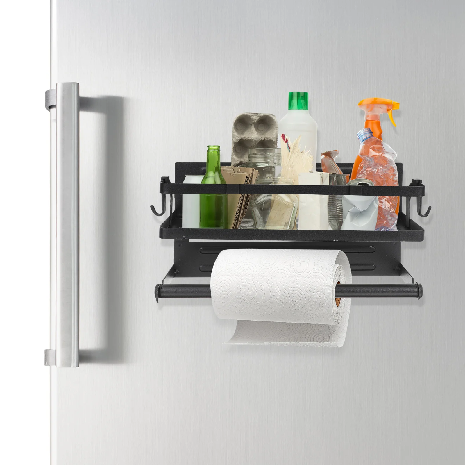 رف مغناطيسي للثلاجة، منظم توابل مغناطيسي، رف تخزين مريح للثلاجة، حامل حائط للمطبخ، أرفف جدارية للمطبخ #3