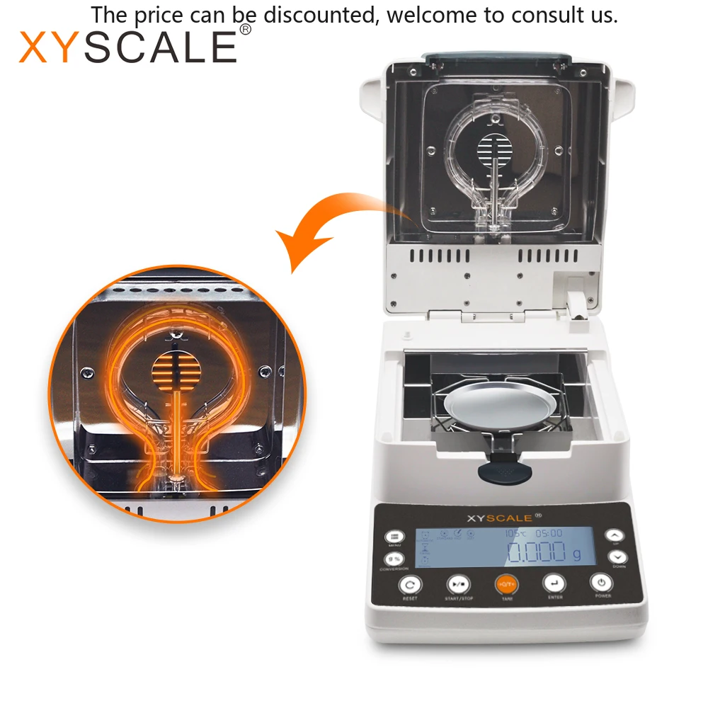 

XINGYUN XY-102MW 0.002g 0.04% Digital Weighing Moisture Analyzer LCD Display For Laboratory Use Moisture Meter