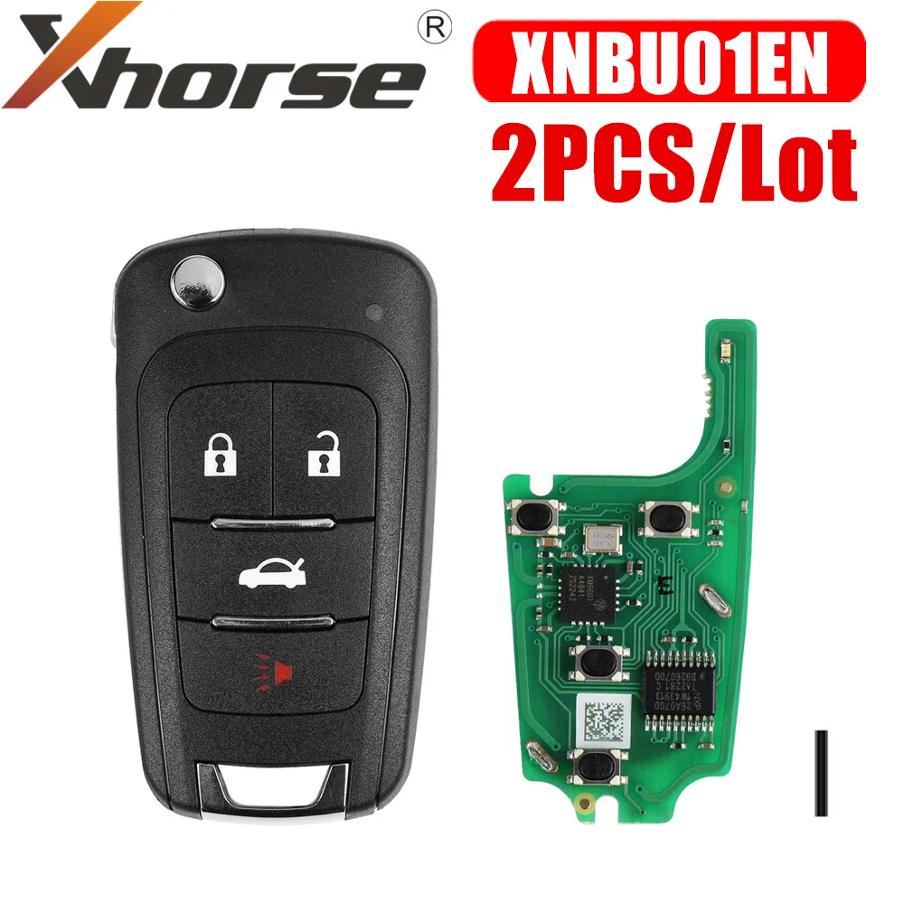 

Xhorse XNBU01EN Wireless Remote Key for Buick Flip 4 Buttons English Version 2PCS