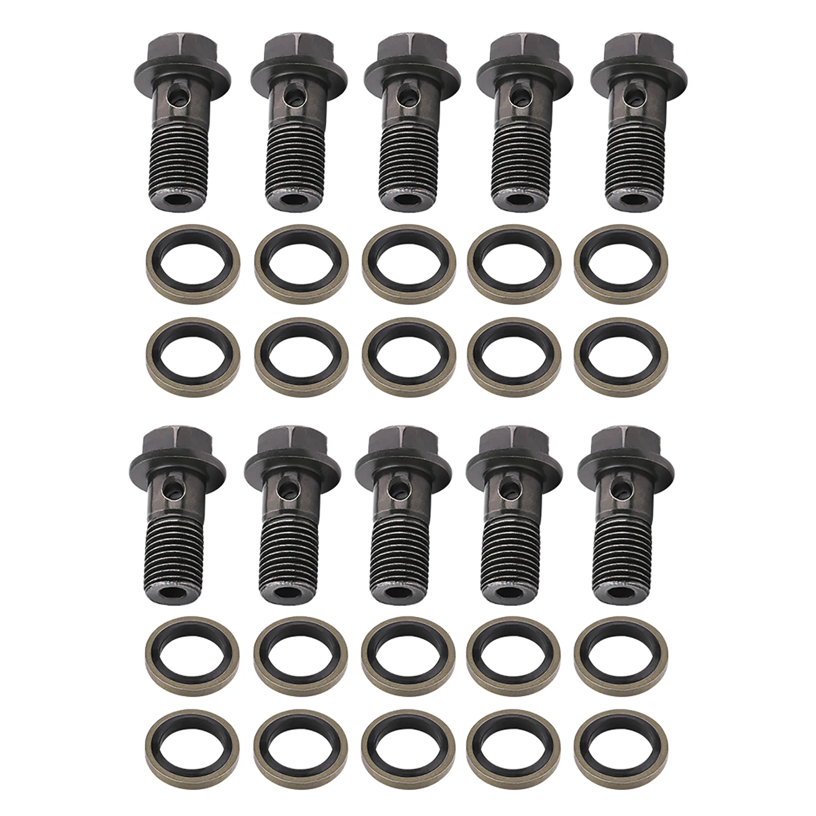 5pcs Motorcycle Banjo Bolts & Washers for Brake Caliper Master Cylinder M10 x1.25/M10 * 1.0mm
