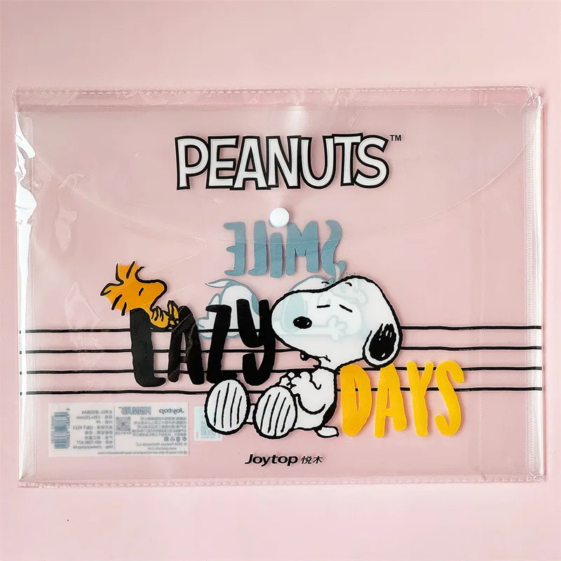 Snoopy Simple Cartoon Folder File Bags borse per File trasparenti impermeabili regali di compleanno di cancelleria per ufficio per studenti di