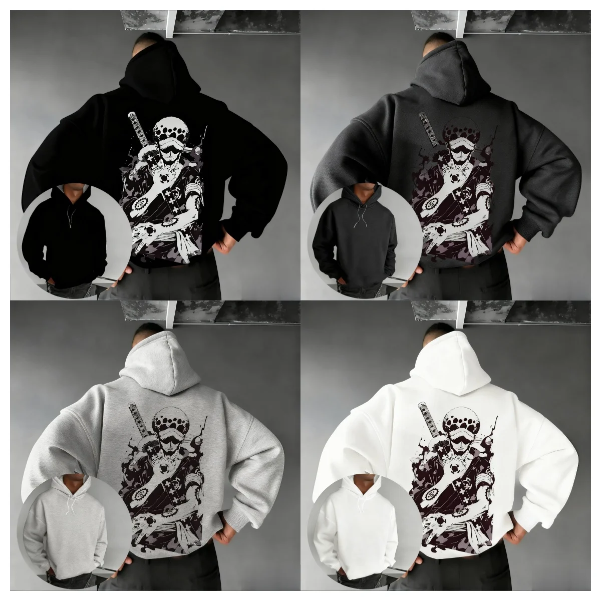 One Piece Hoodie Anime Unisex Oversized Graphic Print Sweatshirt Streetwear Autumn Winter Casual Fitness Long Sleeve New Y2k