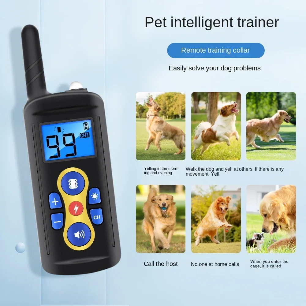 Ultrasonic Dog Trainer Intelligent Remote Control Charging Non-barking Device Anti-barking Pet Collar Electric Shock Dog Collar