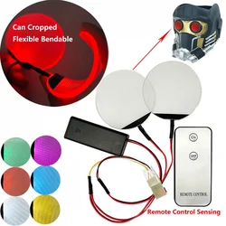 Round Flexible LED Eyes Light Kits with Remote Control Sensing for Halloween Mask Eye Lights Cosplay Accessories Bendable Props