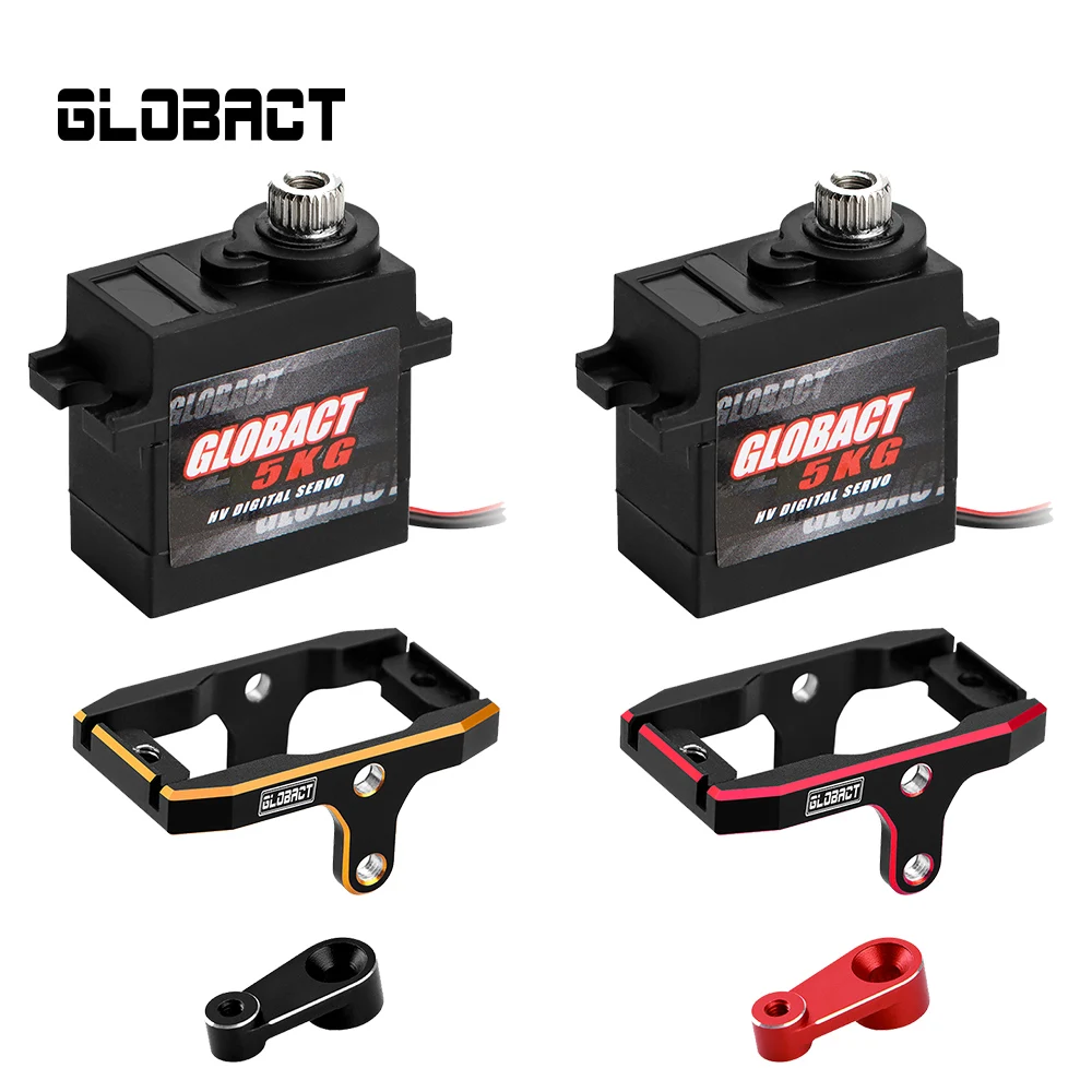 

GLOBACT RC Cars Servo Metal Gear High Torque Servo with Mount Arm for 1/18 TRX4M RC Crawler Car Upgrade Accessories