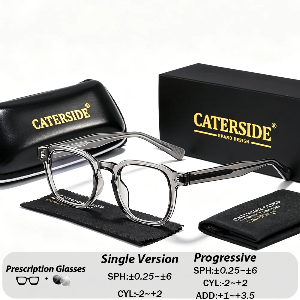 CATERSIDE Men Practical Prescription Glasses High Quality TR90 Square Optical Glasses  Women Office Reading Protection Eyewear