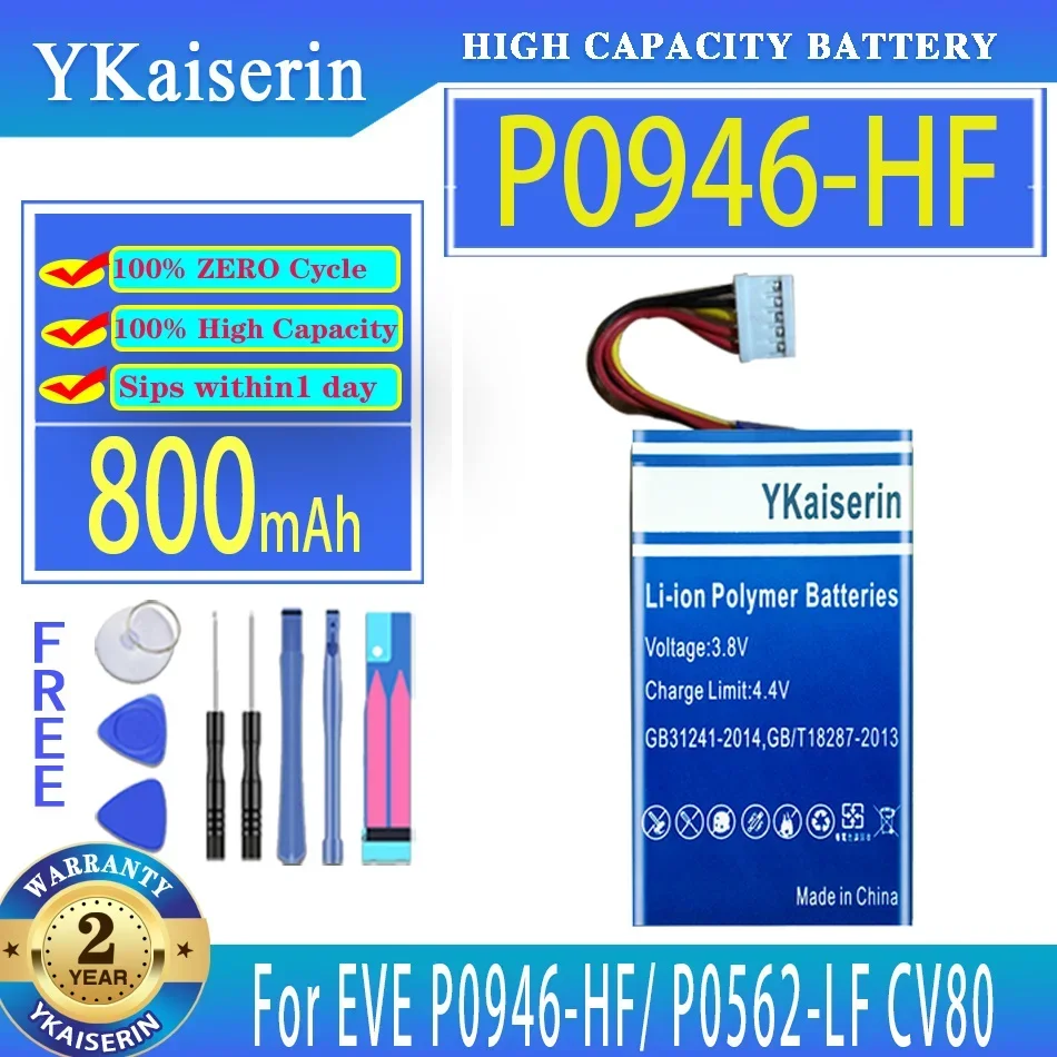 

YKaiserin 800mAh Replacement Battery P0946-HF For EVE P0946-HF/P0562-LF CV80 For portable photo printer Digital Batteries