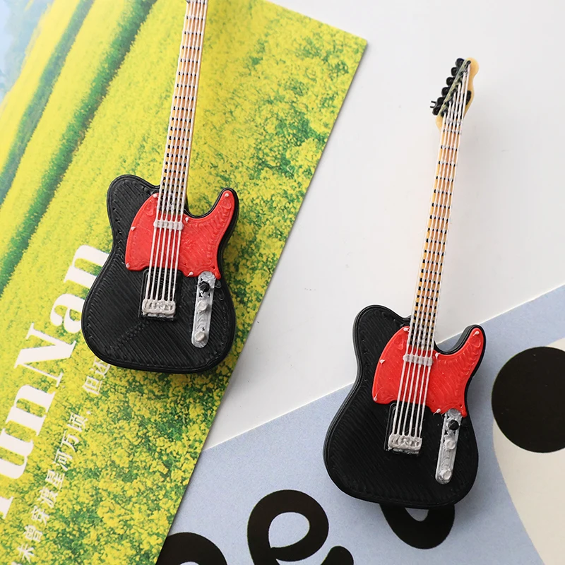 New Guitar Fridge Magnets Dollhouse Musical Instrument Model Classical Guitar Electric Guitar Home Decor Strong Magnetism Prop