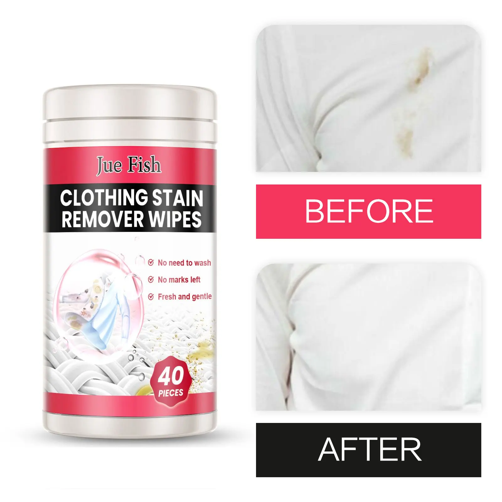 

Clothes Cleaning Wipes Portable Clothes Stain Removal No Washing Dirt Oil Clean Down Jacket Cleaning Disposable Laundry Wet Wipe